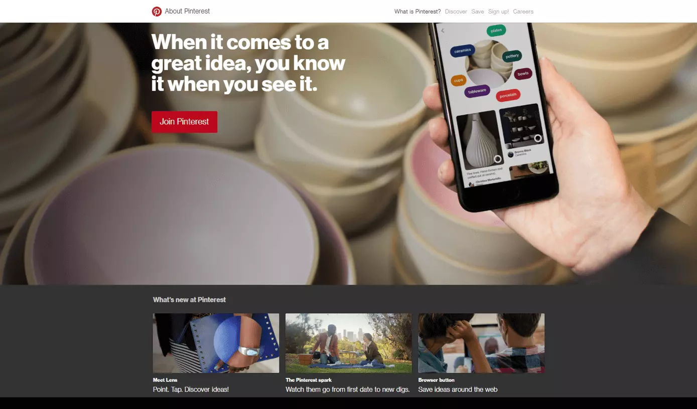 Image: Pinterest’s website
