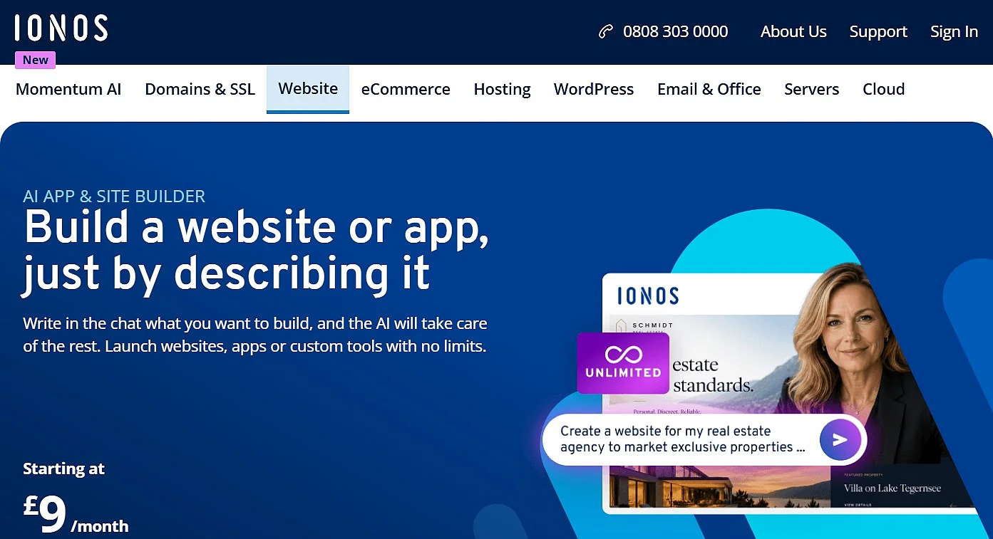 Screenshot of the AI App and Website Builder Image: Screenshot of the AI App and Website Builder
