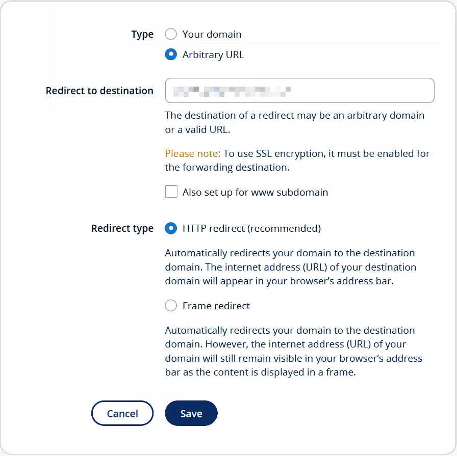 Set up a domain redirect in the IONOS Cloud Panel Set up a domain redirect in the IONOS Cloud Panel