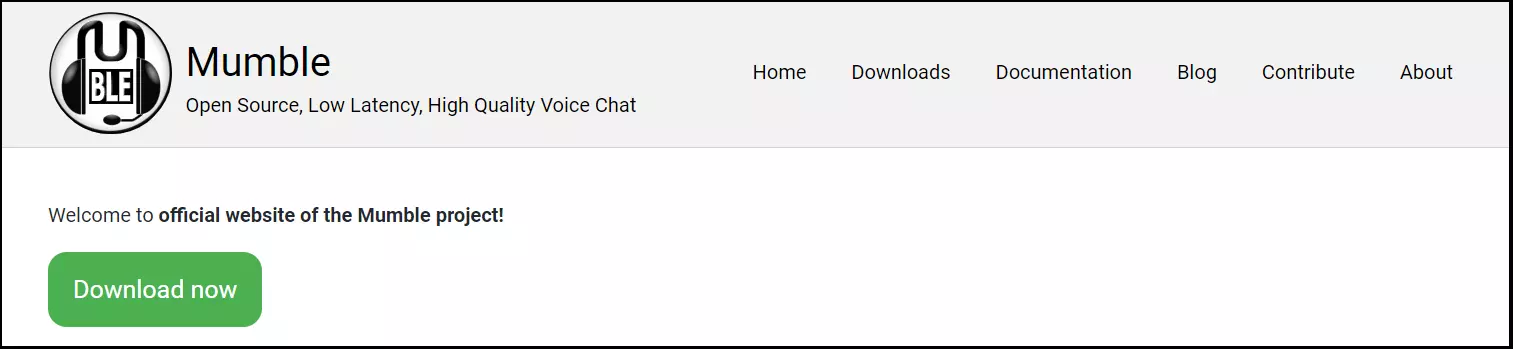 Image: Mumbles home page with download option