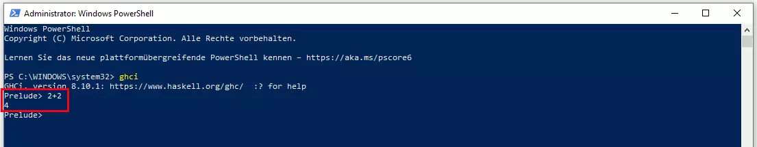Image: Windows PowerShell: Haskell tutorial example 