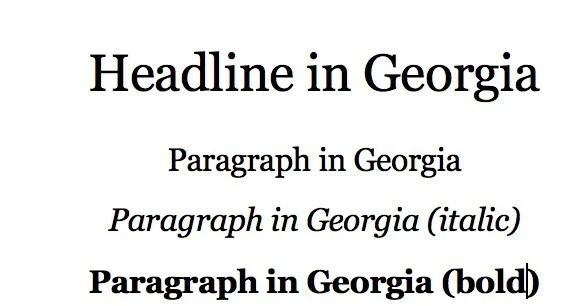 Image: Example text in Georgia