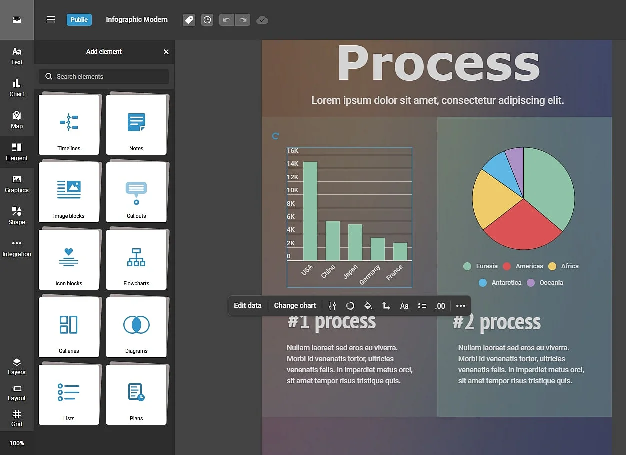 Image: Infogram user interface