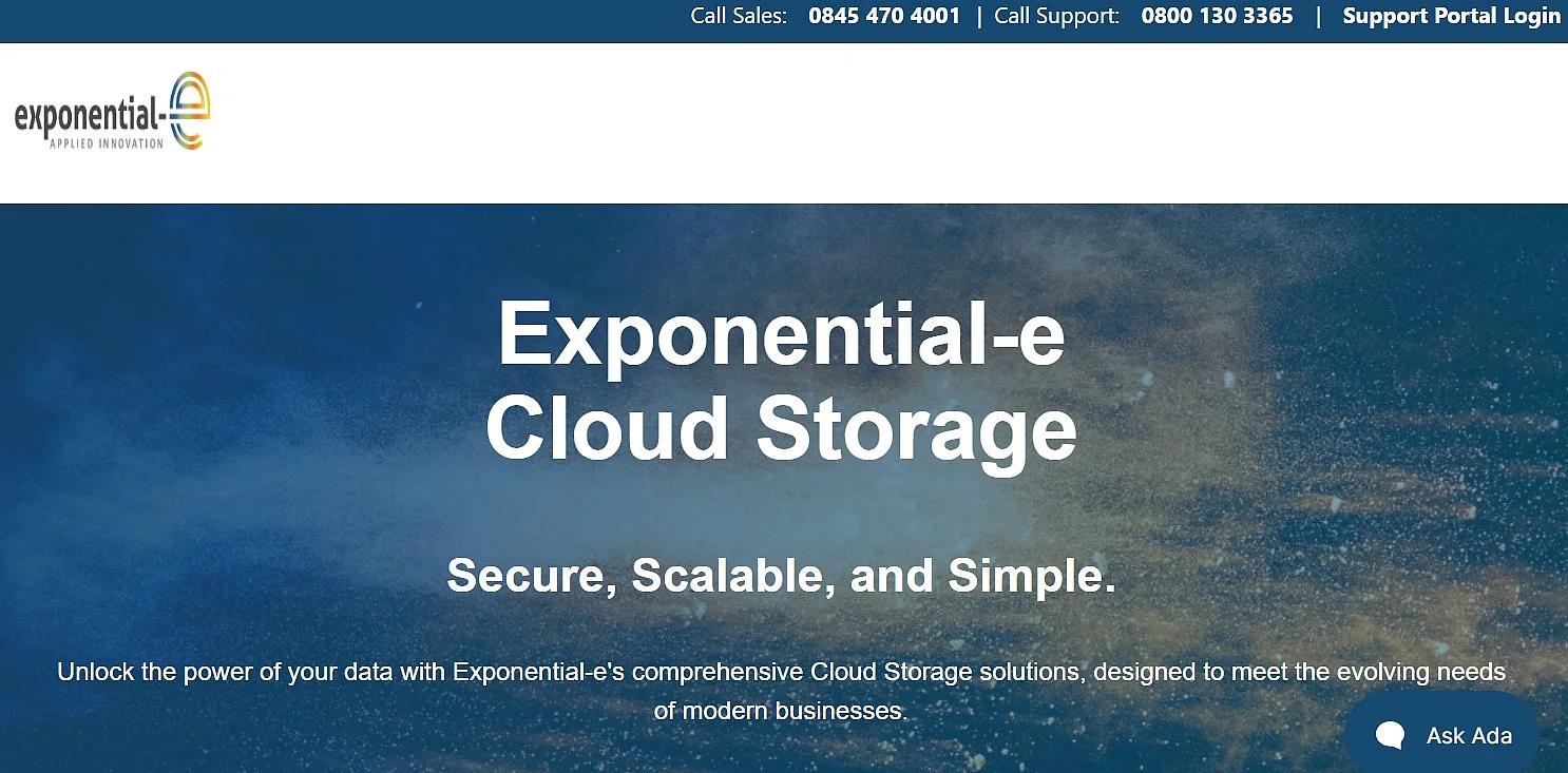 Exponential-e cloud storage Image: Exponential-e cloud storage