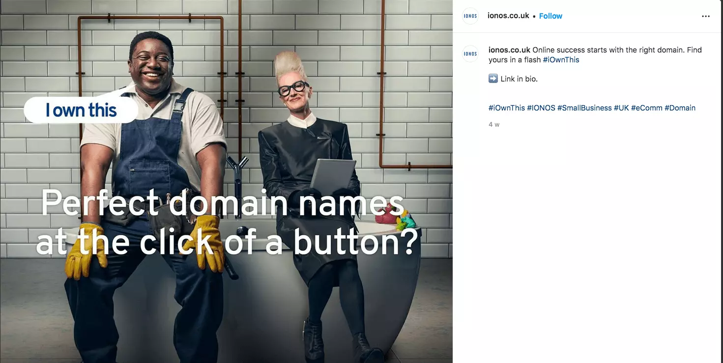 Image: Screenshot of Instagram image with share function