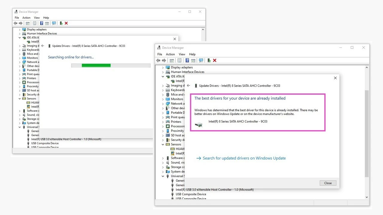 Image: Driver update in Windows Device Manager 