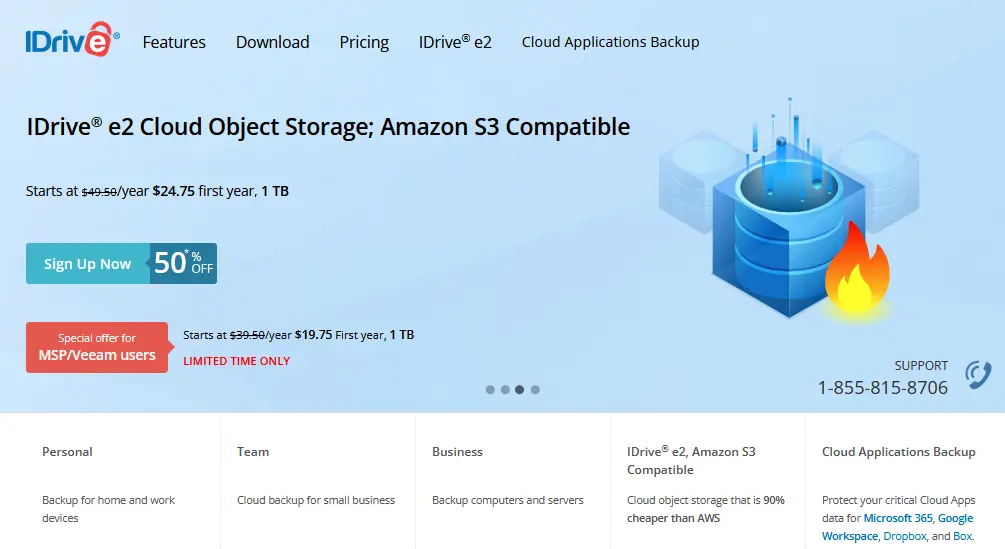 Image: IDrive website screenshot