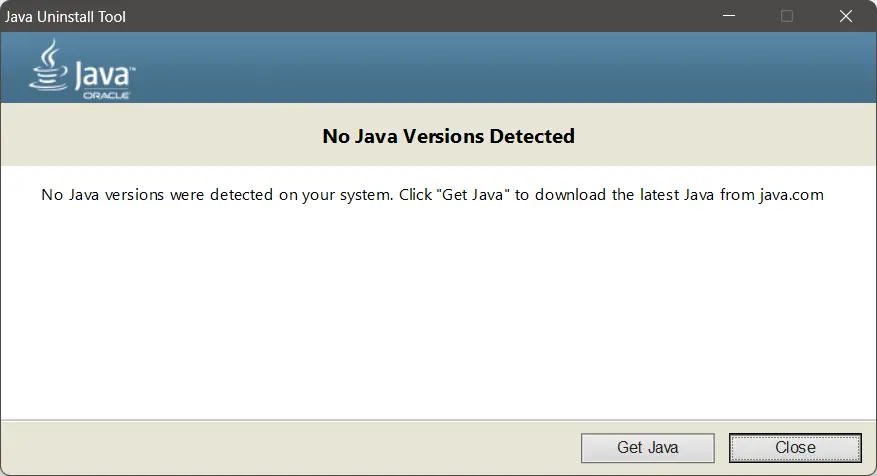 Image: Java Uninstall Tool: Download Java