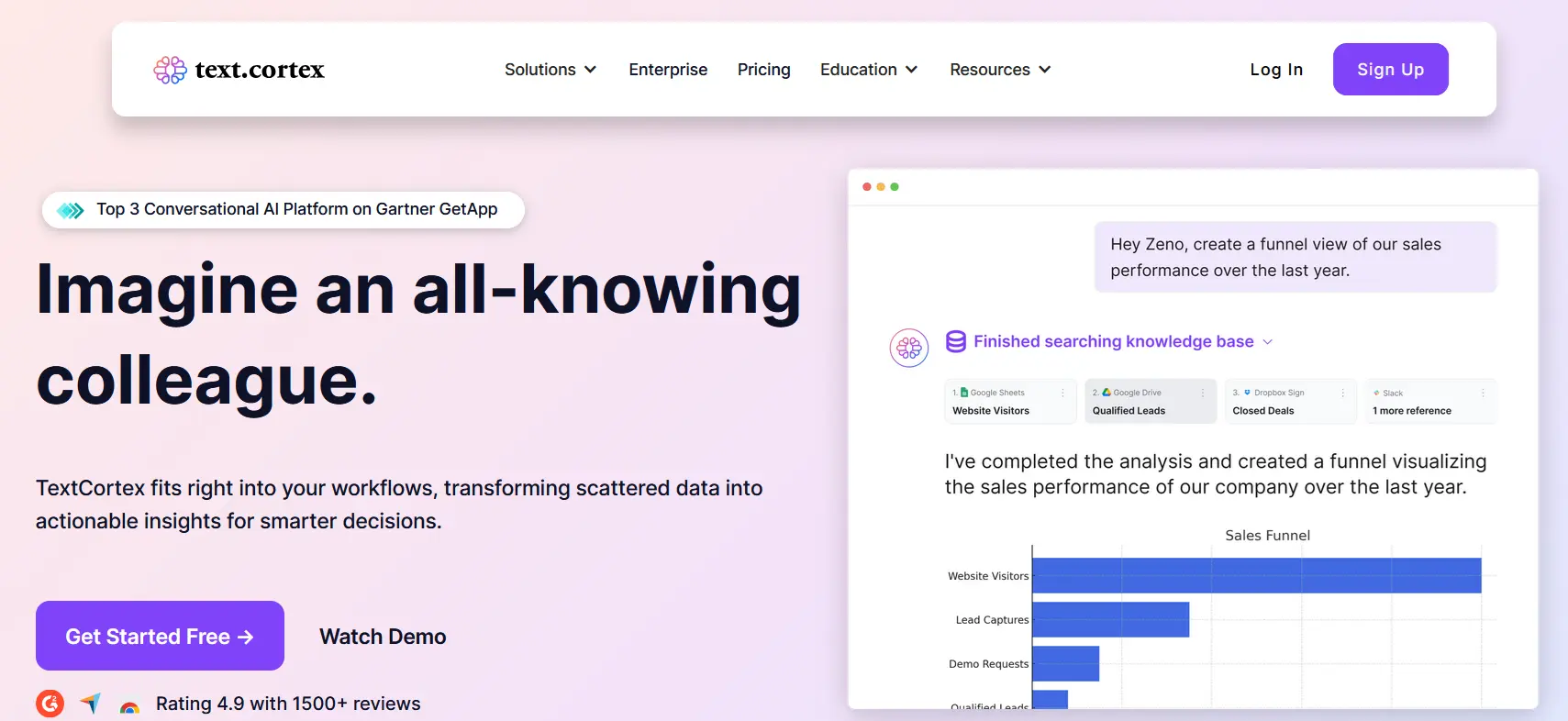 Screenshot of the TextCortex website Image: Screenshot of the TextCortex website