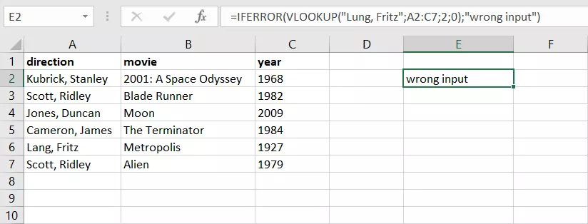 Image: Example of combining IFERROR and VLOOKUP in Excel