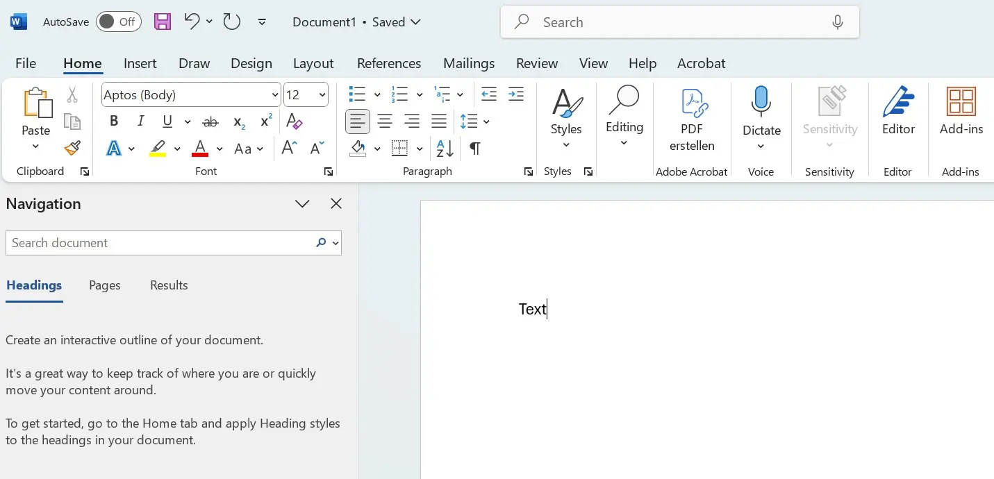 Image: Screenshot of Microsoft Word
