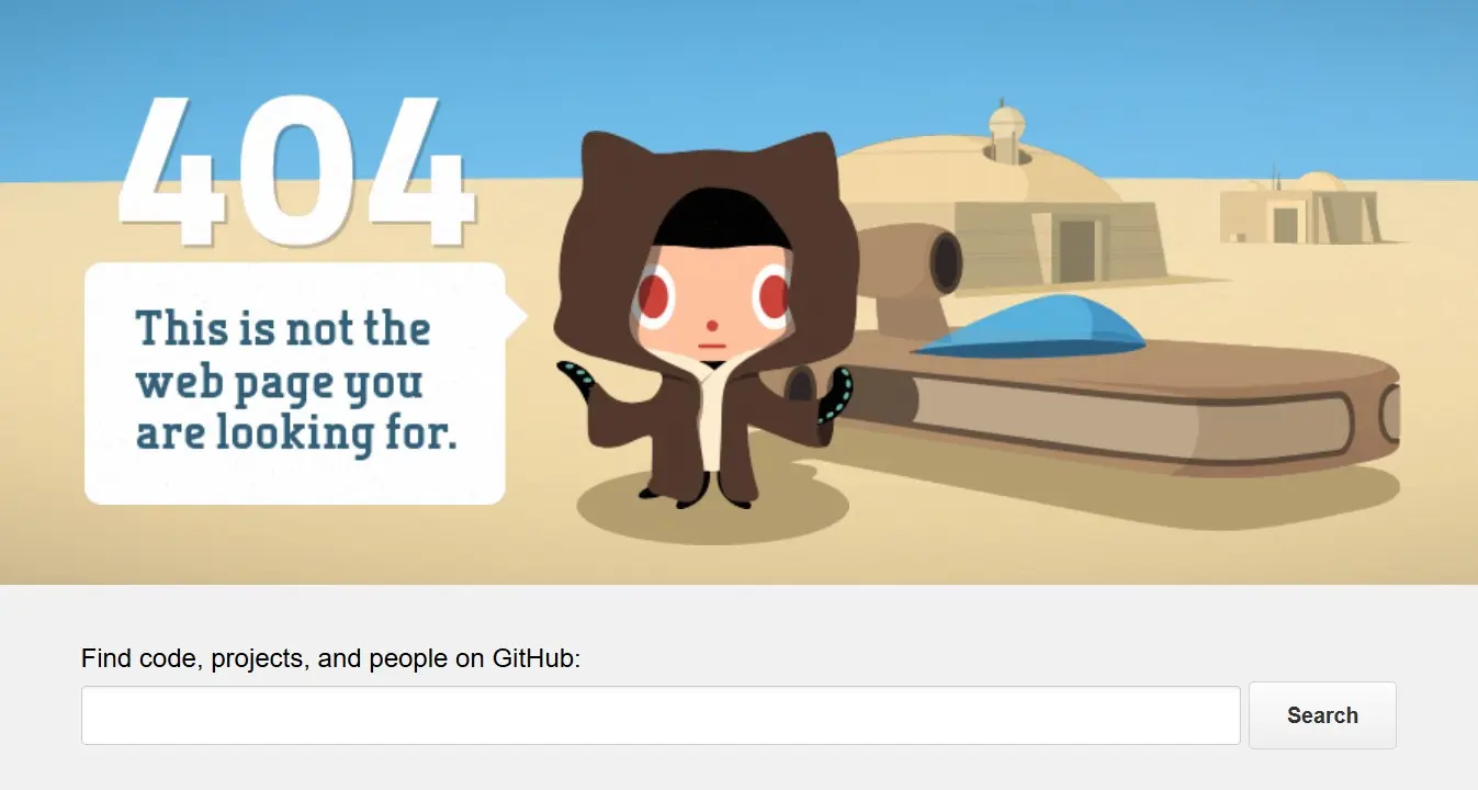 404 page of GitHub Image: 404 page of GitHub