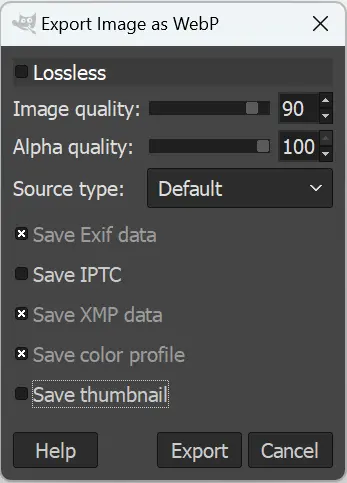 Image: Screenshot of GIMP