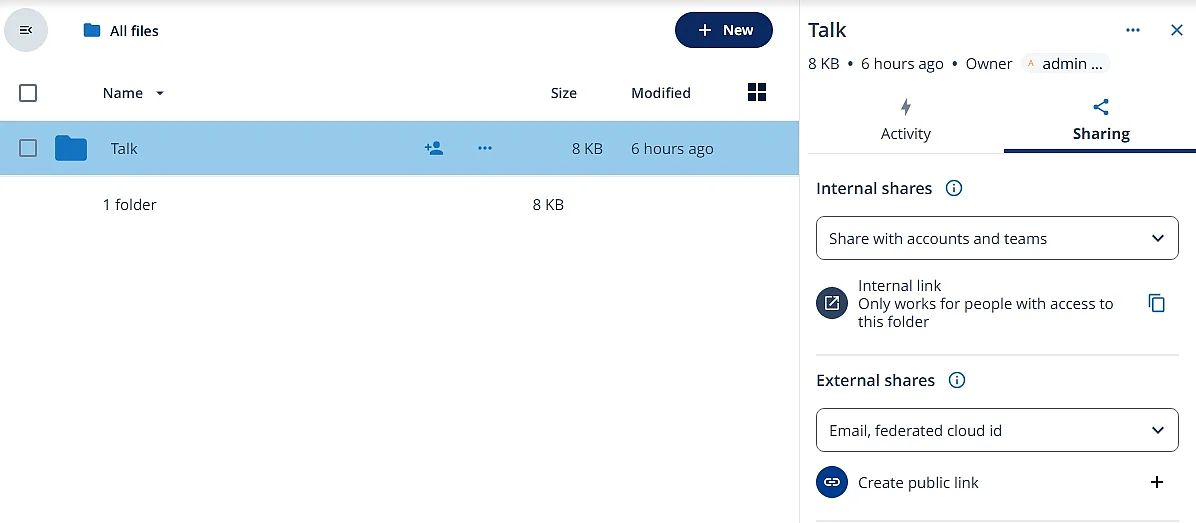 Image: Nextcloud: folder sharing