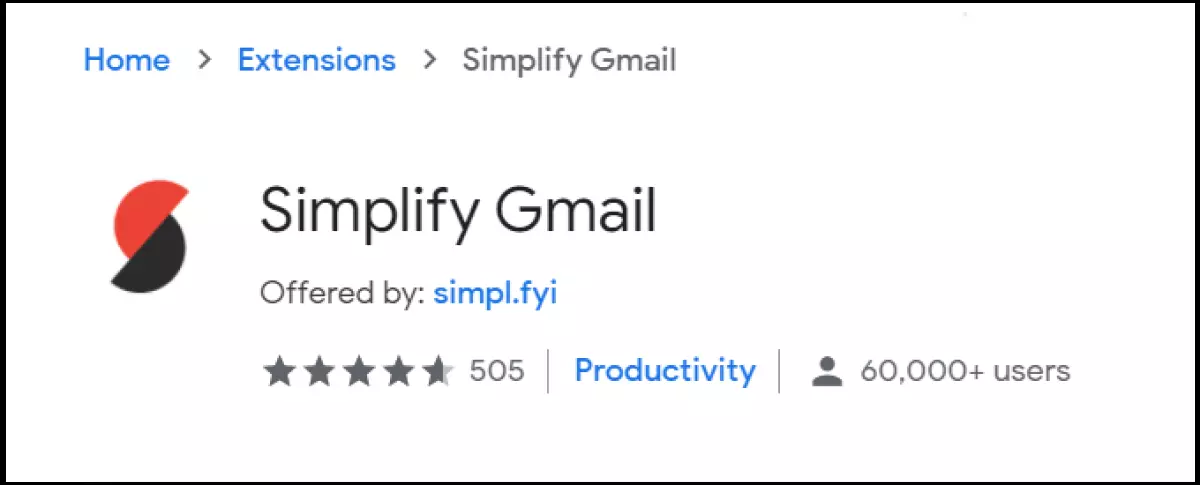 Image: Simplify Gmail reduces Gmail functions to the essentials