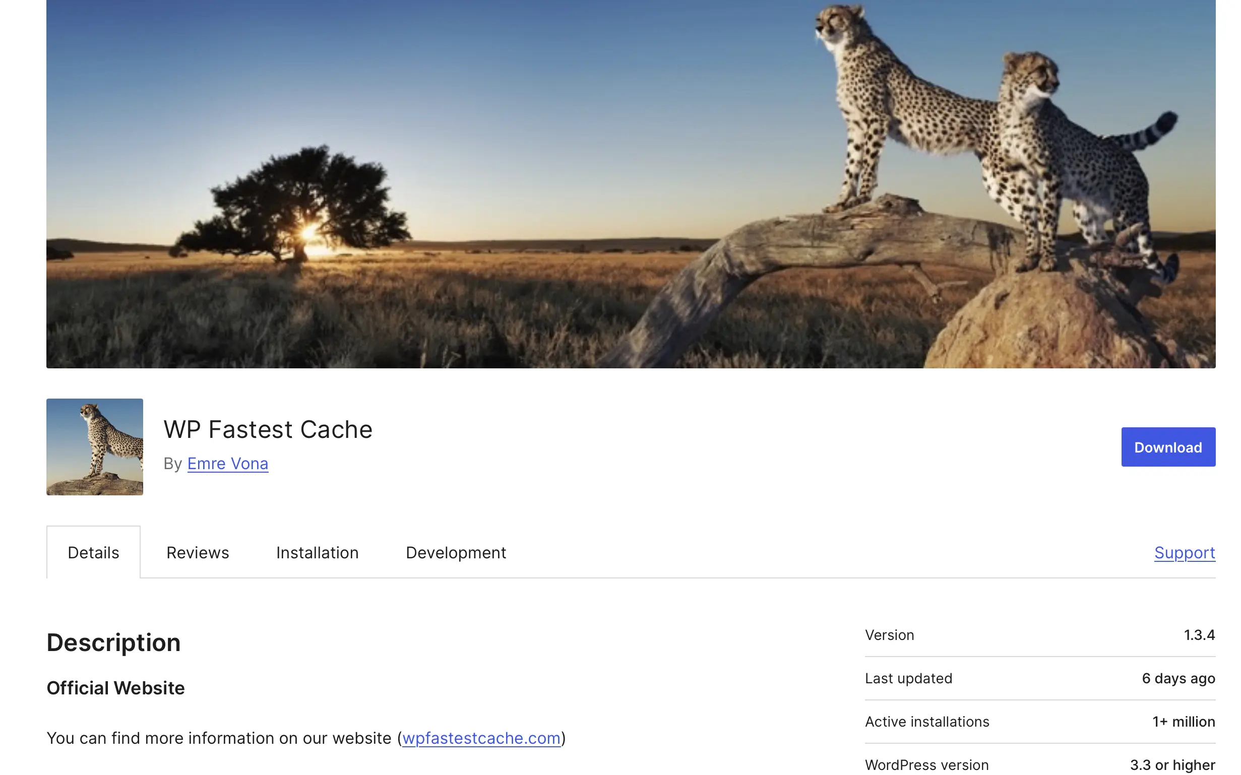 WP Fastest Cache on WordPress.org Image: WP Fastest Cache on WordPress.org