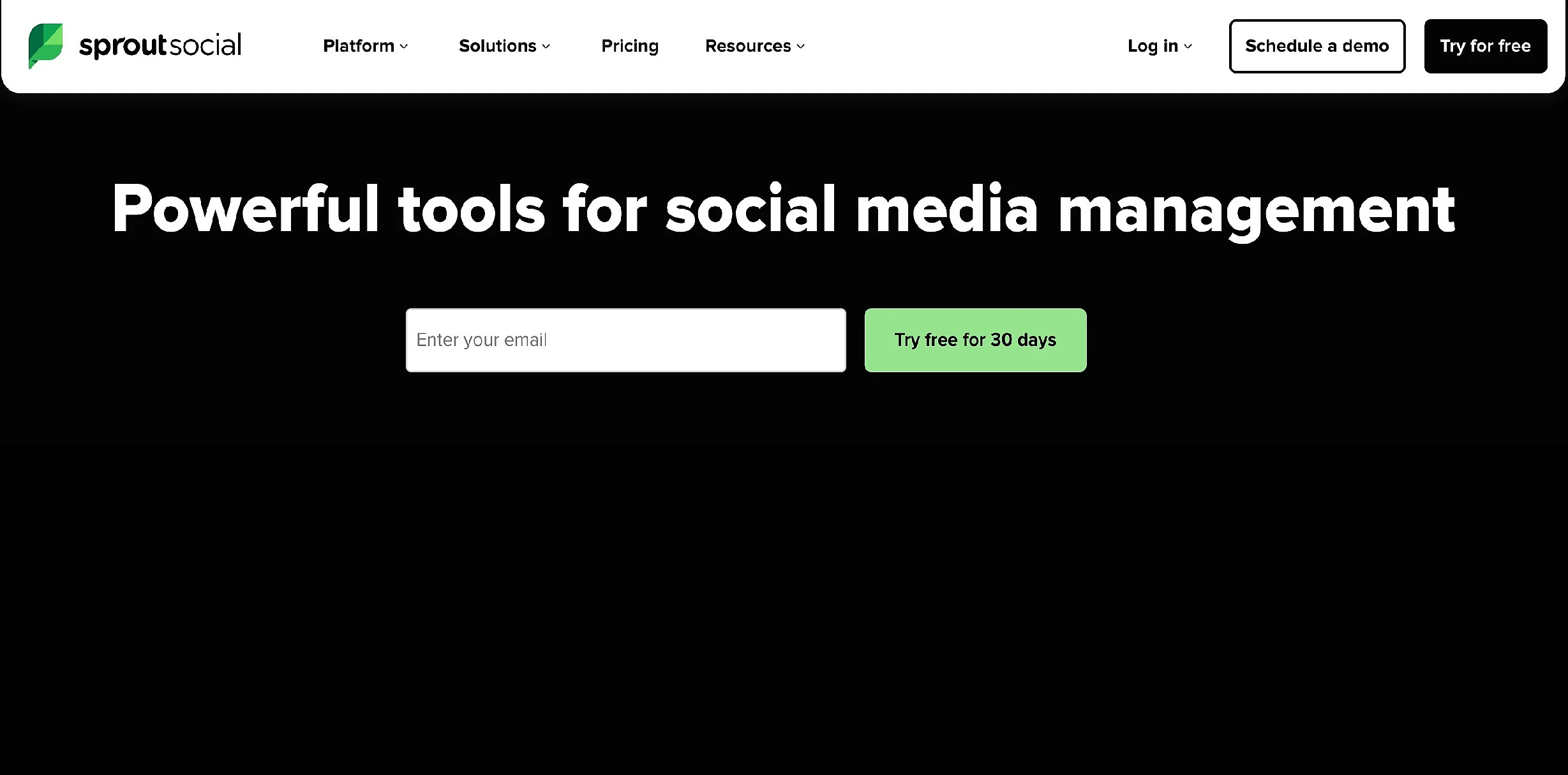 Screenshot of the Sprout Social website Image: Screenshot of the Sprout Social website