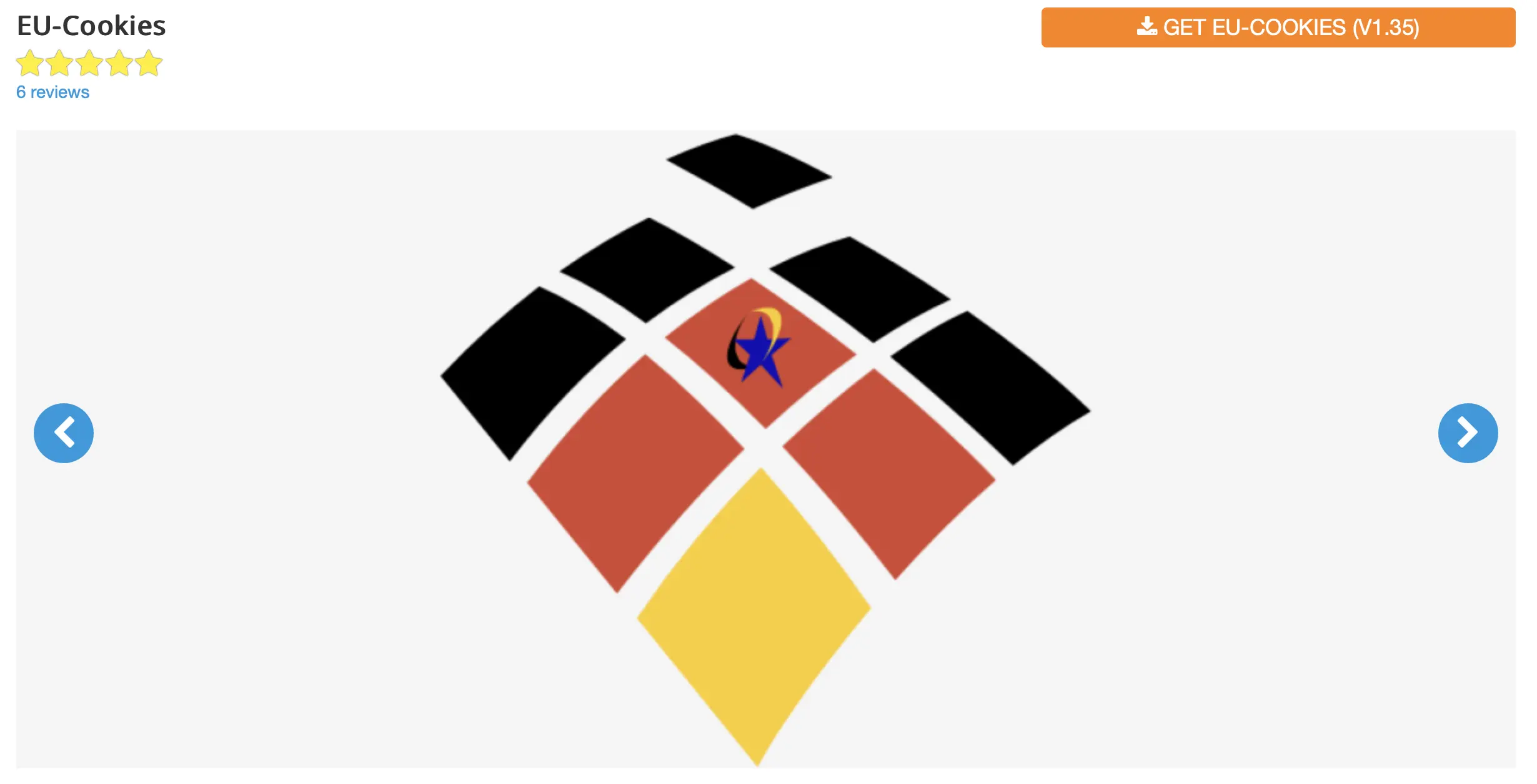 Image: Website screenshot of the Joomla extension EU cookies
