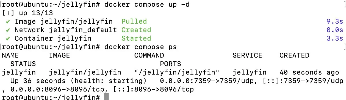 Image: Display after Docker compose