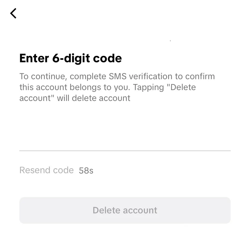 Image: Delete TikTok: Enter the code