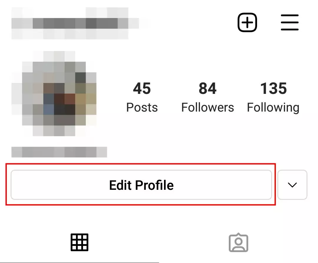 Image: Instagram profile: edit profile button