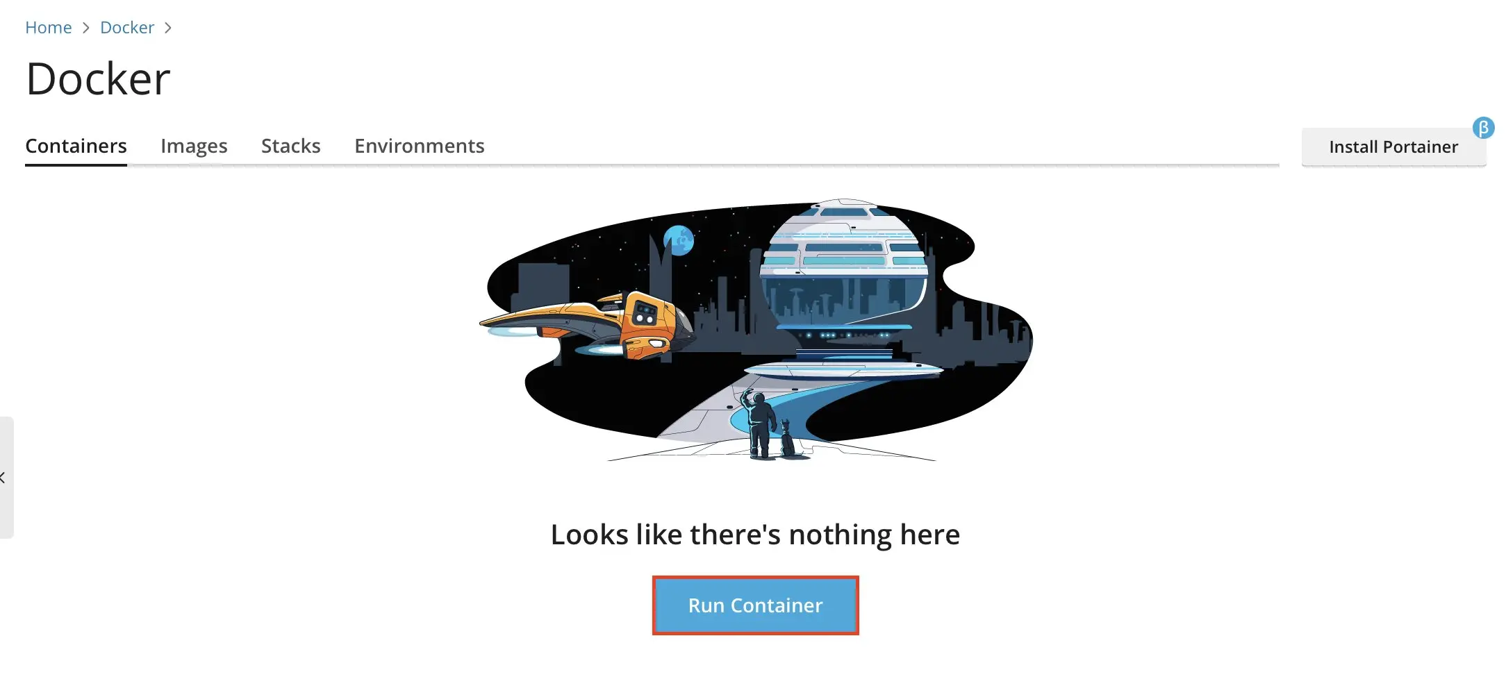 Plesk: View of the Docker extension Image: Plesk: View of the Docker extension