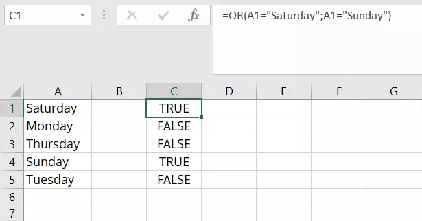 Image: Excel OR function with multiple conditions in the form of text