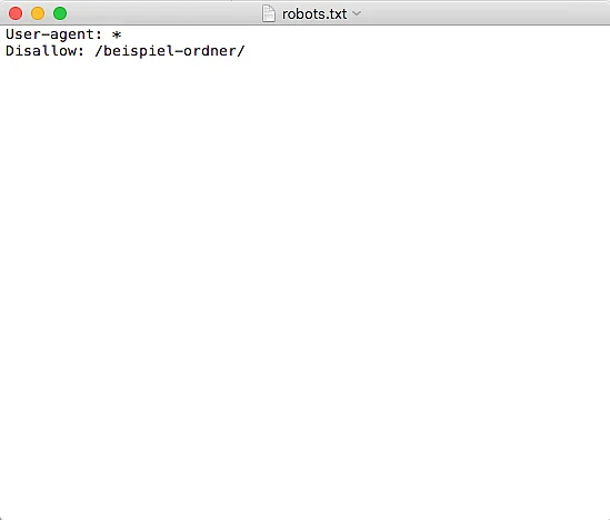 Image: Screenshot of a robots.txt file where access to a folder is blocked