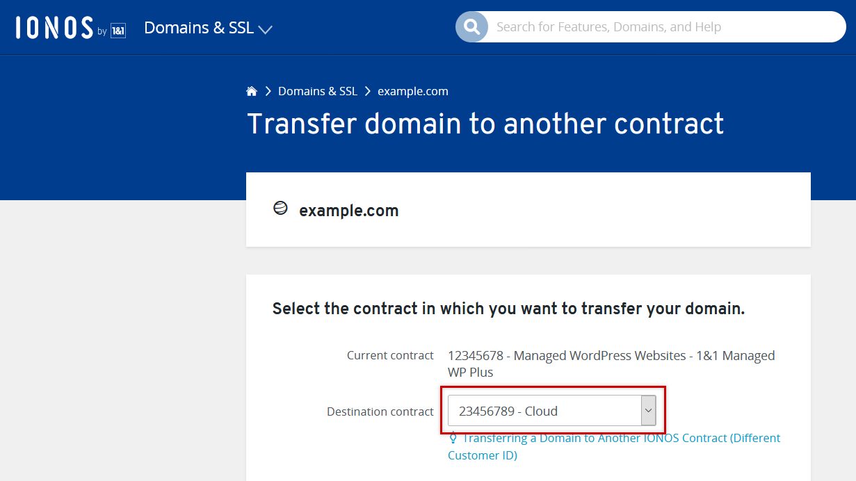 Destination Contract Selection