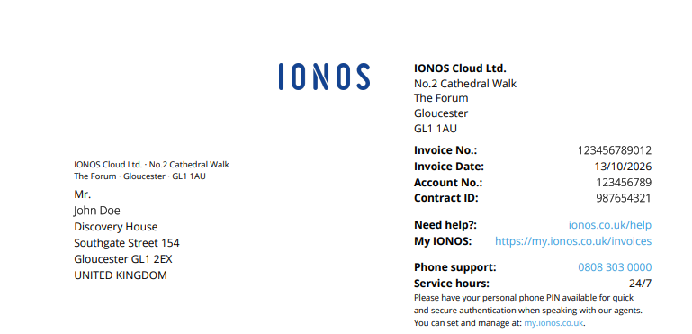 General information about the invoice is shown at the top of the document.