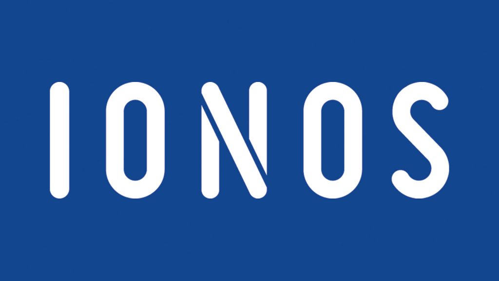IONOS Logo white on blue