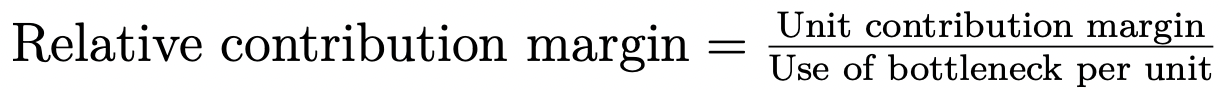 Relative contribution margin: Formula Image: Relative contribution margin: Formula