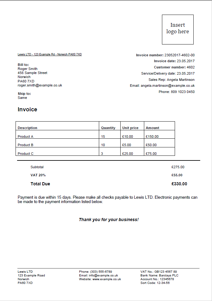 Simple Invoice Format from www.ionos.co.uk