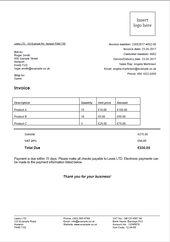 View Best Free Invoice Template Uk Pics